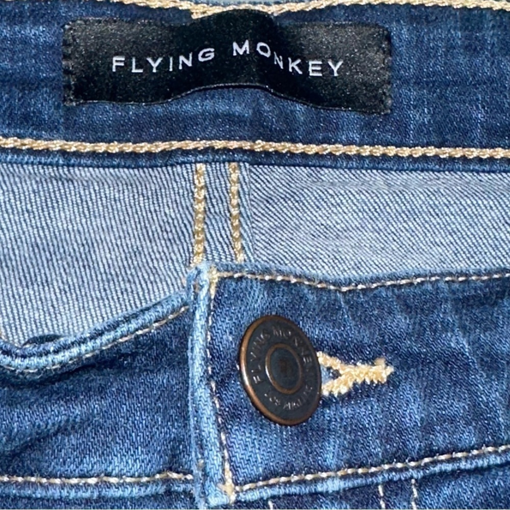 Flying Monkey High Rise Ripped Cuffed Stretch Skinny Jeans Size 30 - Picture 11 of 14